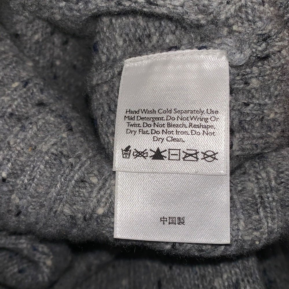 Eddie Bauer Mens XL Gray Lambswool Cashmere Donegal Cardigan Sweater Suede Trim - Picture 11 of 15